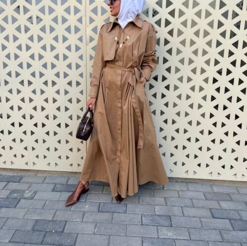 Camel trench coat